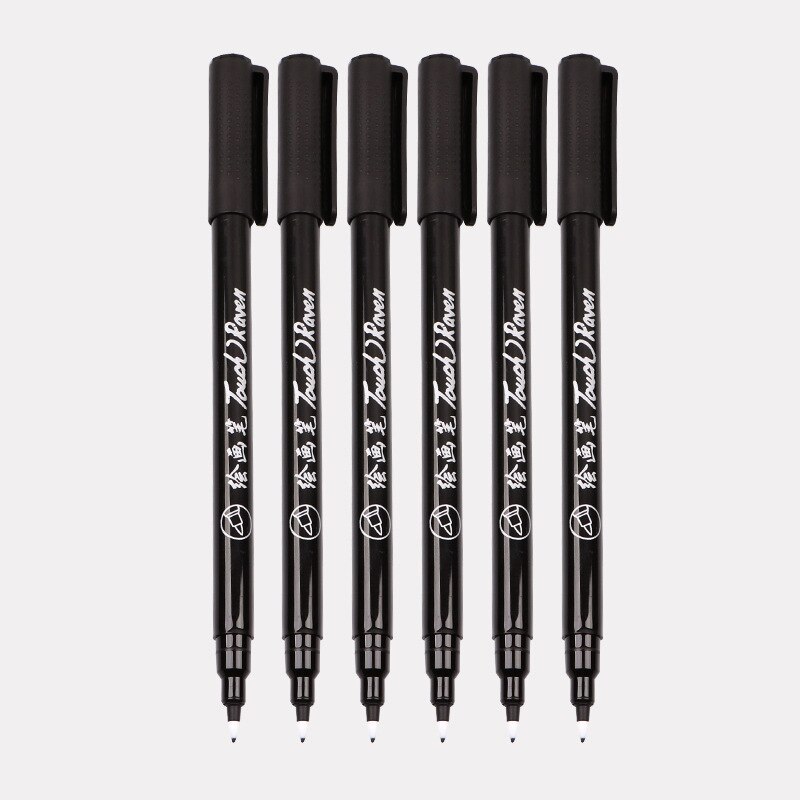 Zwarte Inkt Fine Liner Pen Tekening Schilderen Glas Cd Handtekening Marker Waterdicht Comic Art Graffit School Office Supply Stationair