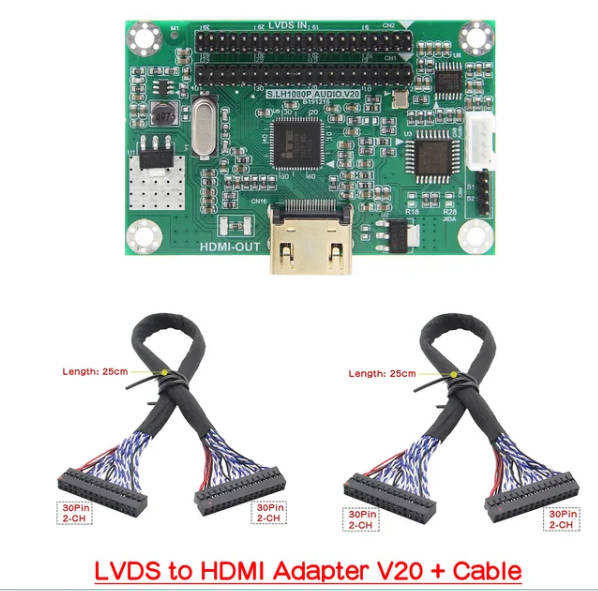 Carte pilote LVDS/convertisseur adaptateur LVDS vers HDMI, prend en charge la résolution 1080P: Paquet 6