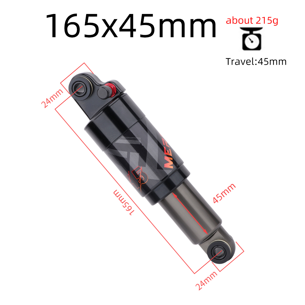 MEROCA – amortisseur d'air pour vélo de montagne pliant, pièces de cyclisme, vtt, en alliage, 125mm/150mm/165mm/190mm/200mm: 165mm