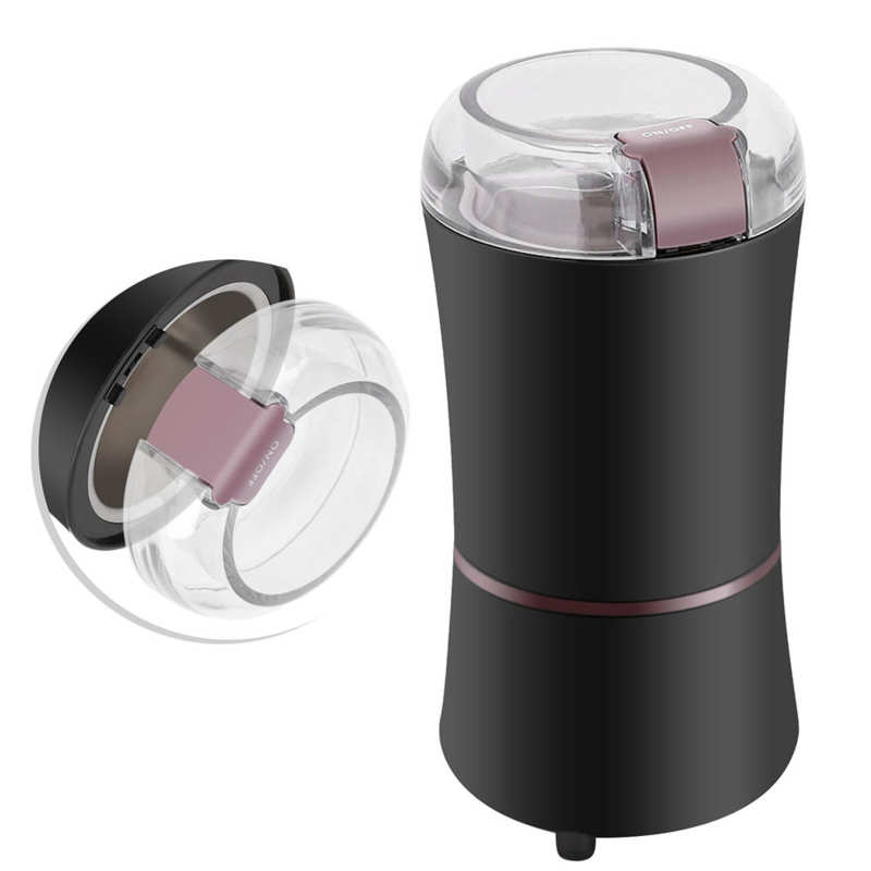 Mini Electric Coffee Mill Grinder with Stainless Steel Blade Adjustable Coffee Bean Grinding Machine US Plug