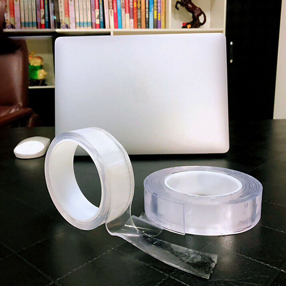 Multipurpose Herbruikbare Magic Nano Tape Dubbelzijdig Traceless Adhesive Clear Tape Verwijderbare: Transparant