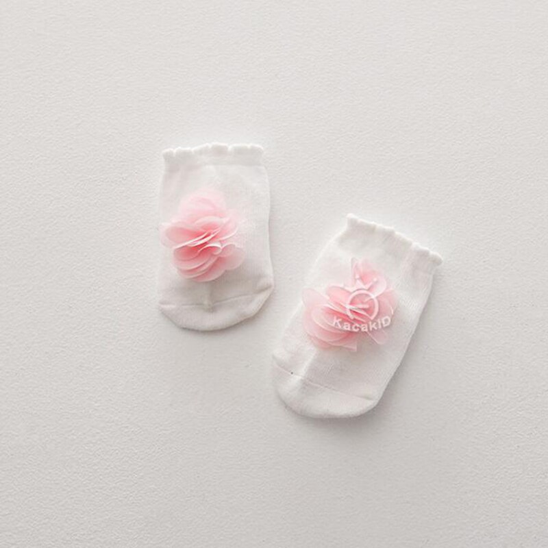 Lieflijk babymeisje 3d bloemen sokken baby peuter prinses puur katoenen sokken bloemblaadjes bloem bebé lente zomer enkelsokken antislip