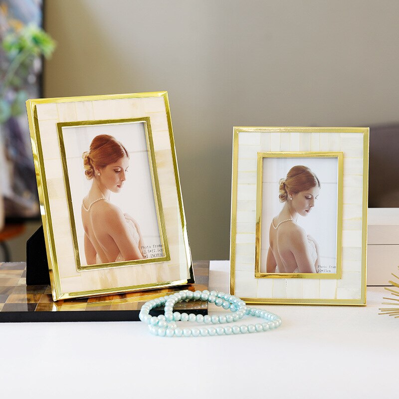 European Style Photo Frame Affordable Luxury Wedding Picture Frame Desktop Crafts Decoration Photo Storage Display: D / 6 inch