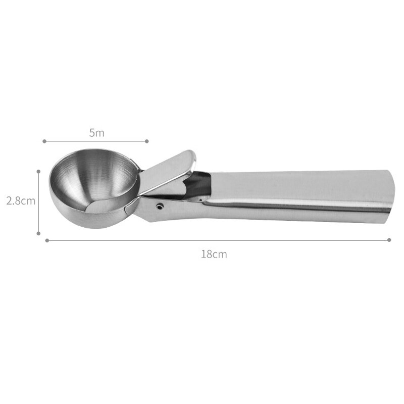 Ice Cream Scoops Stainless Steel Ice Cream Handle Spoon Easy to Trigger Kitchen Gadgets Accessories IQ6