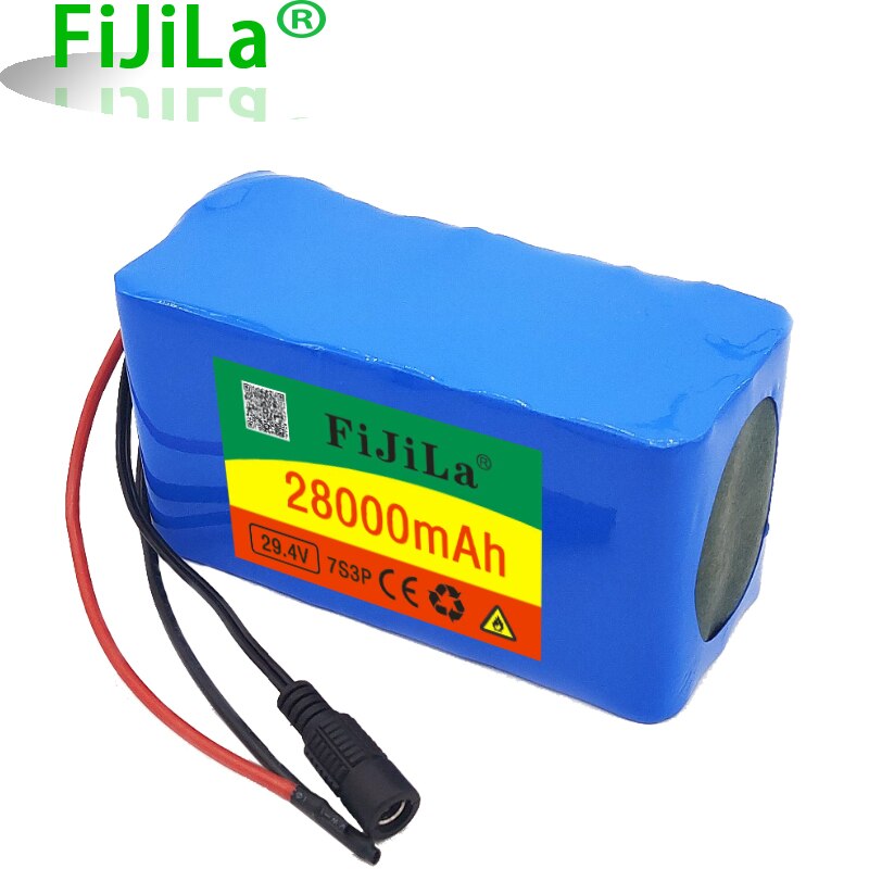 7 s 3p 24v 28ah 18650 batteri li-ion batteripakke 29.4v 28000 mah elektrisk sykkel moped / li-ion batteripakke med bms + lader