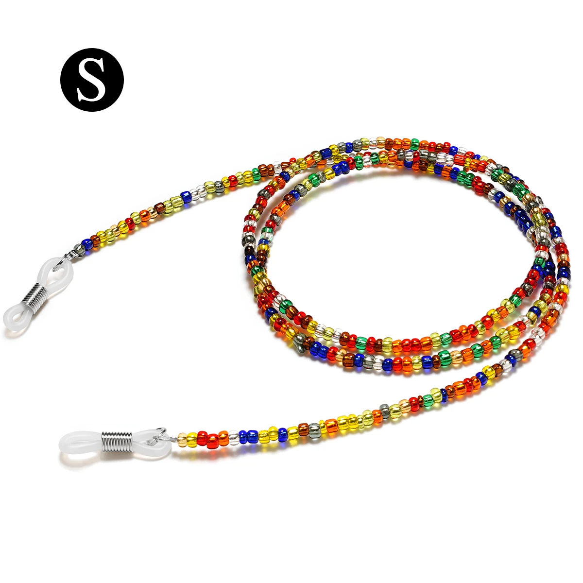 Chaînes de lunettes ornées de jolies perles colorées de supérieure pour femmes, sangles de support de lunettes, cordons de chaîne de lunettes: Orange