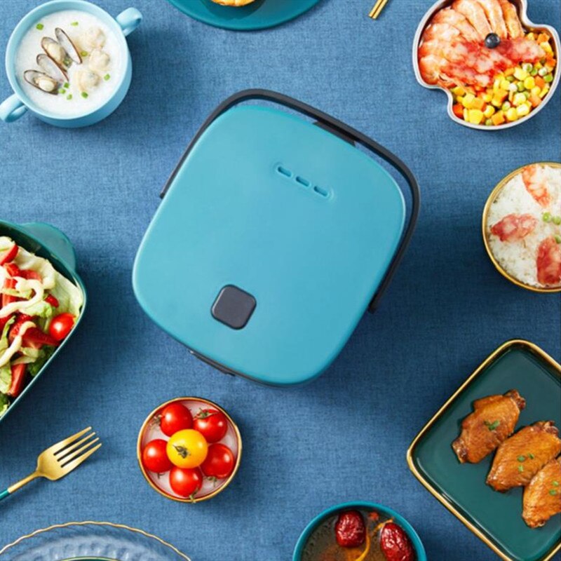 Gospodarstwo domowe 220V 1.2L mini naczynie robić gotowania na parze ze stali nierdzewnej ryżowar kuchenka elektryczna przenośny posiłek termiczne pudełko na drugie śniadanie z możliwością podgrzewania z uchwytem