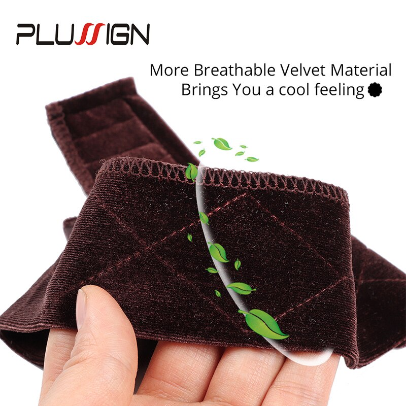 Bande de préhension élastique pour perruque, 1 pièces, doux, marron, Beige, bandeau en velours fin, écharpe, chapeau, pour empêcher les perruques de glisser