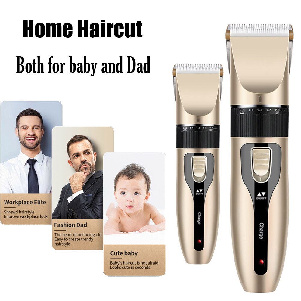 Thuis Usb Baby Elektrische Kapsel Trimmer Batterij Familie Mannen Tondeuse Waterdicht R-Hoek Keramische Laag Geluidsniveau Haar cutter