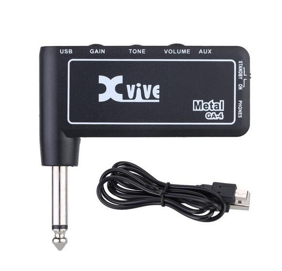ammoon Multi-effects Guitar Headphone Amplifier Rechargeable Pocket Headphone Guitar Amp with 3.5mm Jack for Guitar Amplifier: Xvive GA4