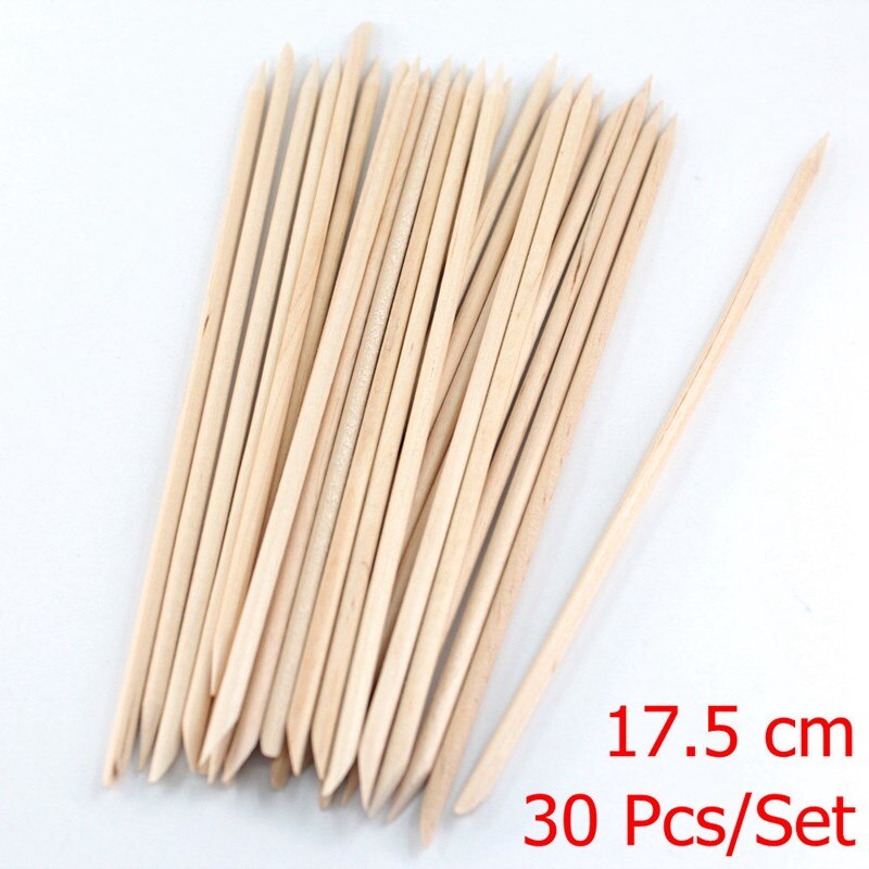 Maniküre-Holzstäbchen – 120 Stück, Doppelendig, Mit 2 Schleifbändern, Für Nagelhautpflege Und Nail Art