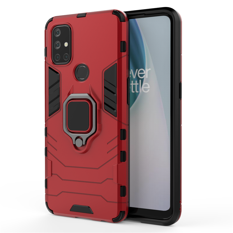 HATOLY Deksel til OnePlus Nord N10 5G - TPU Silikon Armor med Magnetisk ringe: Lerret / måke
