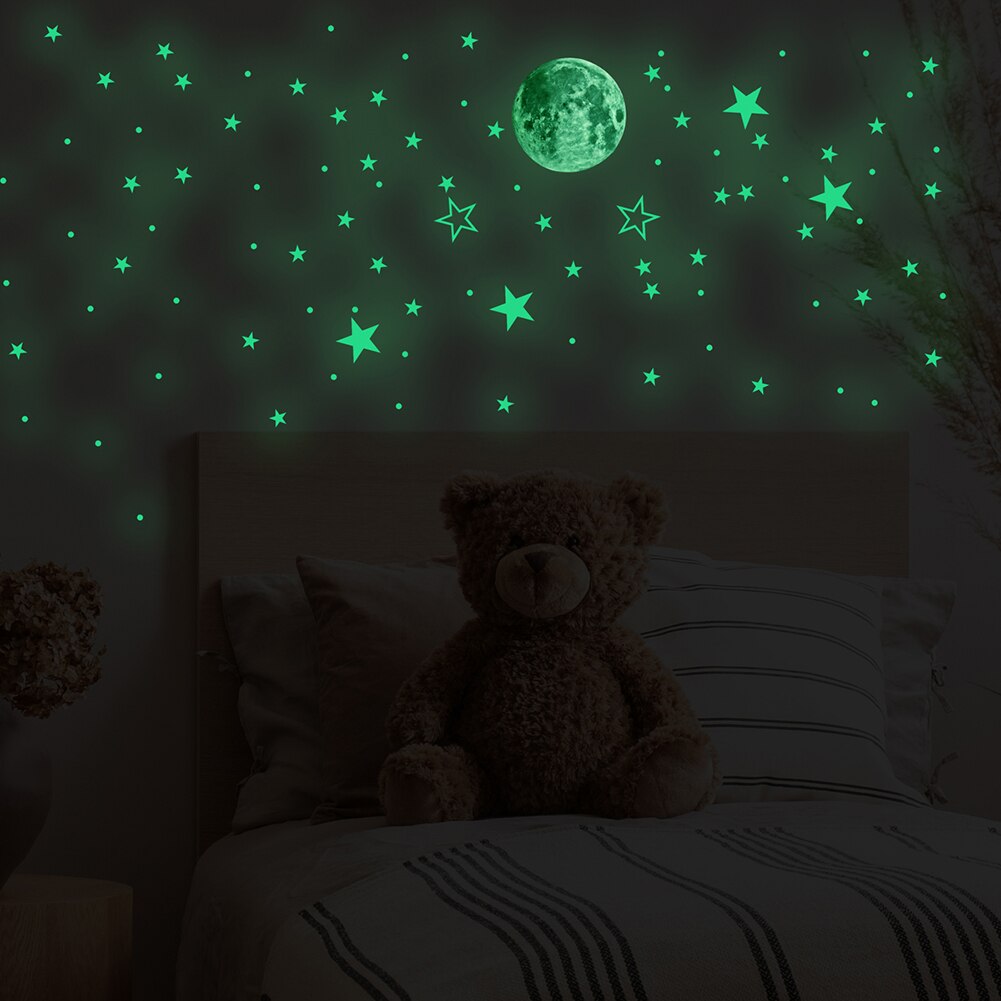 Planet Star Lichtgevende Muurstickers Decoratieve Muur Sticker Voor Kinderen Kamer