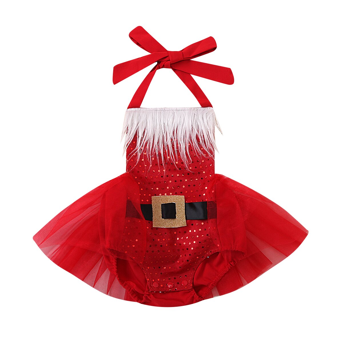 Meisjes Kerst Jurk, Kleurrijke Pluizige Bell Rok, Kerst Kostuum: 1 / 18m