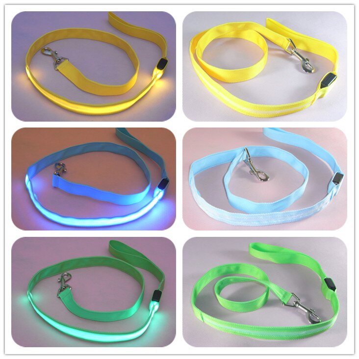 Nylon led syttyy koiran talutushihna yöturvallisuus led vilkkuva hehku tummassa koiran kaulapanta lemmikkieläintarvikkeet kissa piirustus pieni lyijy led koiran talutushihna