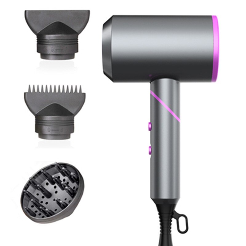 Hair Dryer Negative Ion Blow Dryer Strong Wind Salon Smooth Hair Dryer and Cold Wind Air Brush Hair Dryer: GRAY / Au