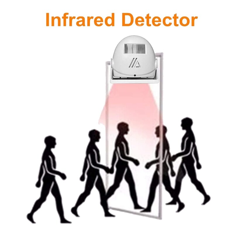 Wireless Door Open Chime Smart Sensor Security Doorbell for Business Home Store Shop Infrared Modern House Door Bell