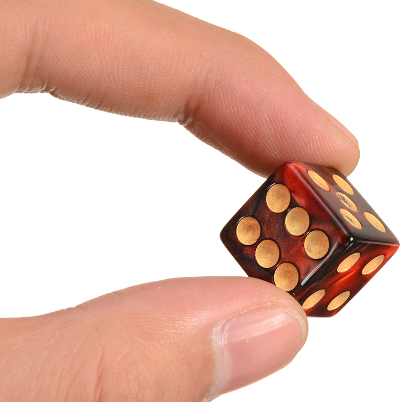 10pcs 6 Sided Dice 16mm Colorful Dice Round Corner Pearl Gem Dices Set Playing Table Games Entertainment Dice