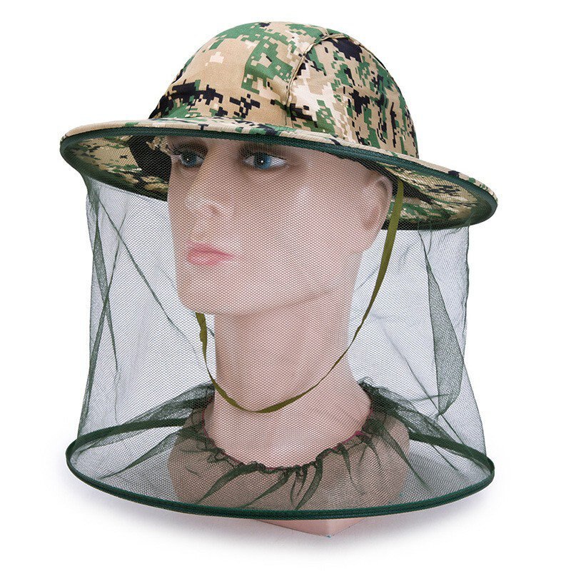 Mosquito Head Netto Hoed Vis Bijenteelt Gaas Cap Anti Zon Bescherming Veld Jungle Masker Gezicht Bescherm Cover Cap Hoeden: A