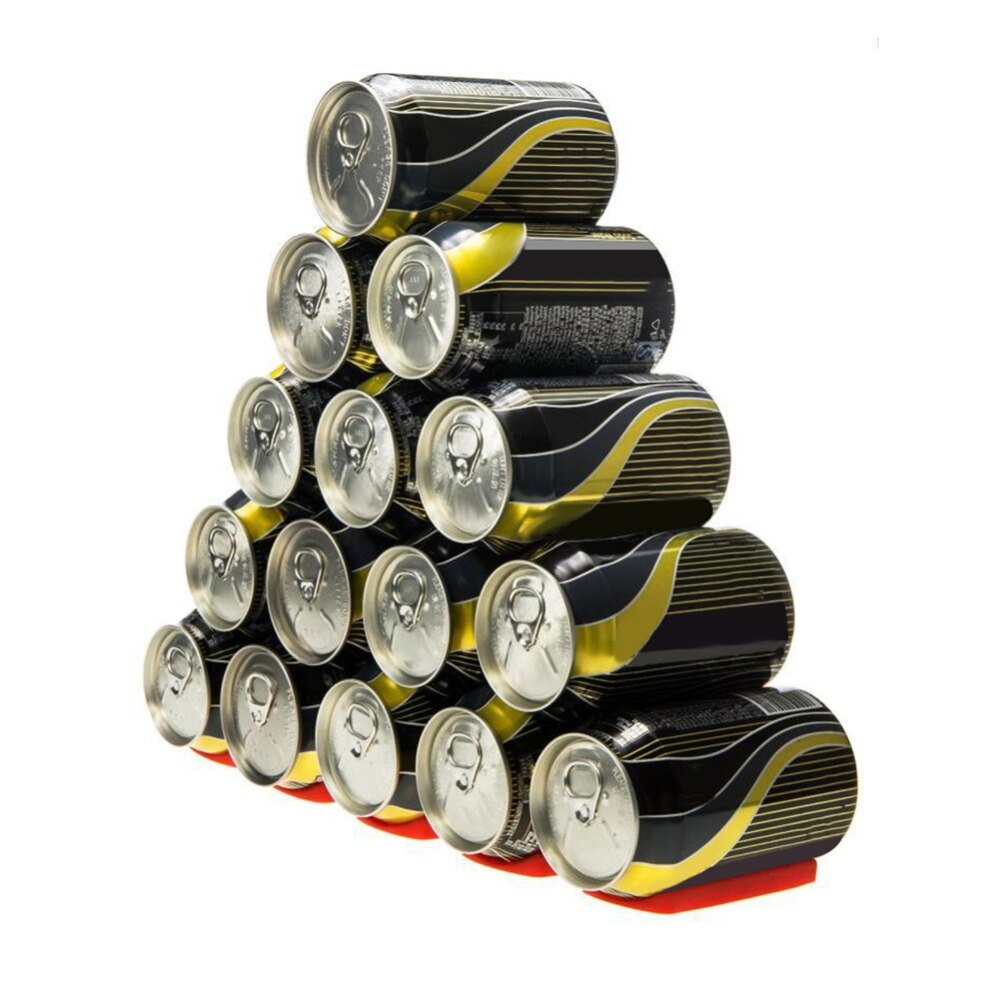 Rødt silikone køleskab dåse øl vin flaskeholder holder måtte stabling ryddeligt værktøj køkken gadgets silikone dåse holder måtte arrangør