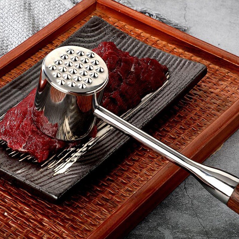 Steak Hammer Heavy Chicken Chop Beef Pork Lamb Tenderizer Kitchen Stainless Steel Cooking Tools Heavy Duty Food Hammer