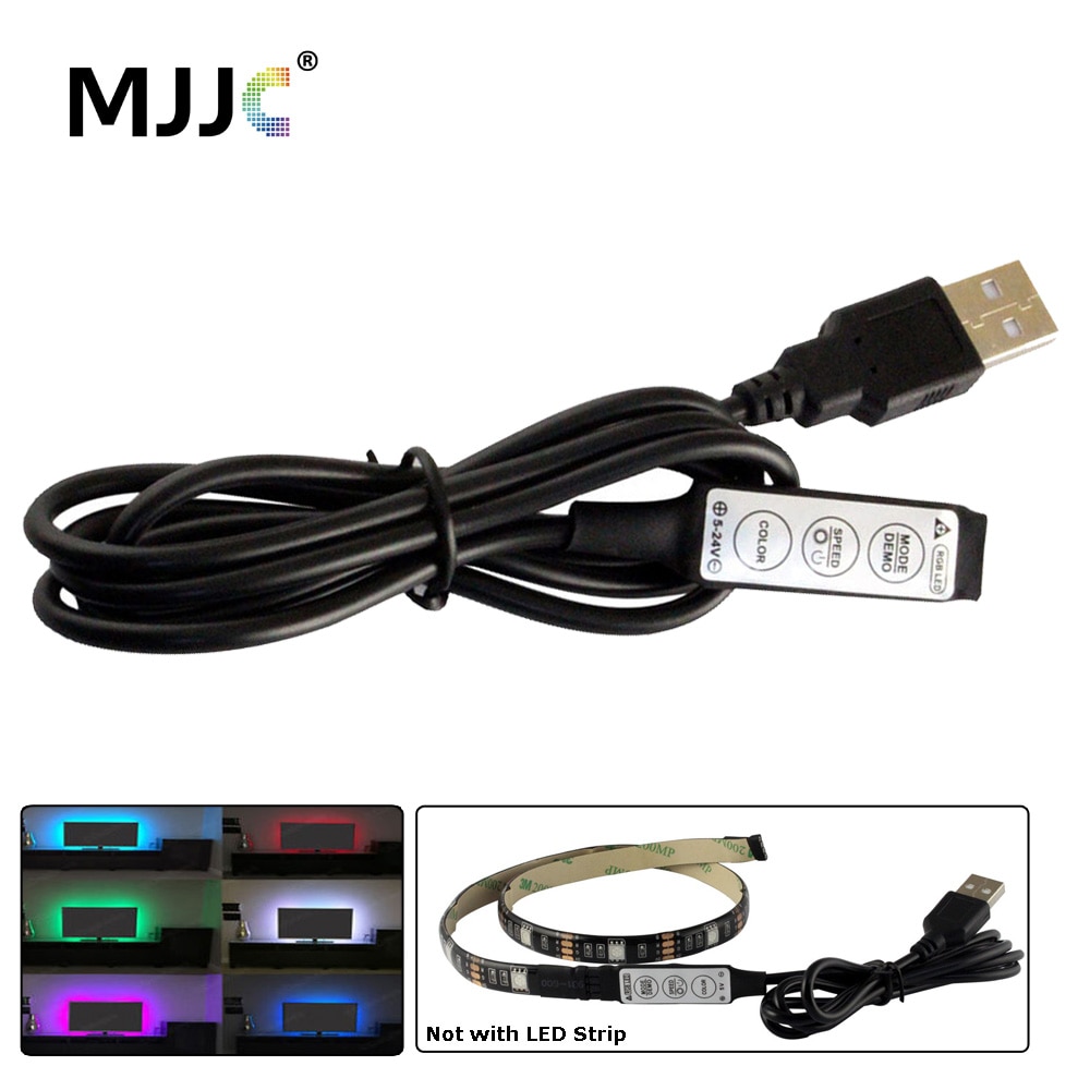 USB RGB LED Controller 5 V DC Mini 3 Toetsen met 1 M USB kabel voor 5 V RGB LED Strip Licht 4 PIN LED Controller USB