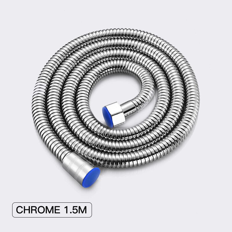 Foheel mangueiras de encanamento mangueira flexível 1.5m aço inoxidável mangueiras de chuveiro acessórios do banheiro atacado dropshipping: Chrome