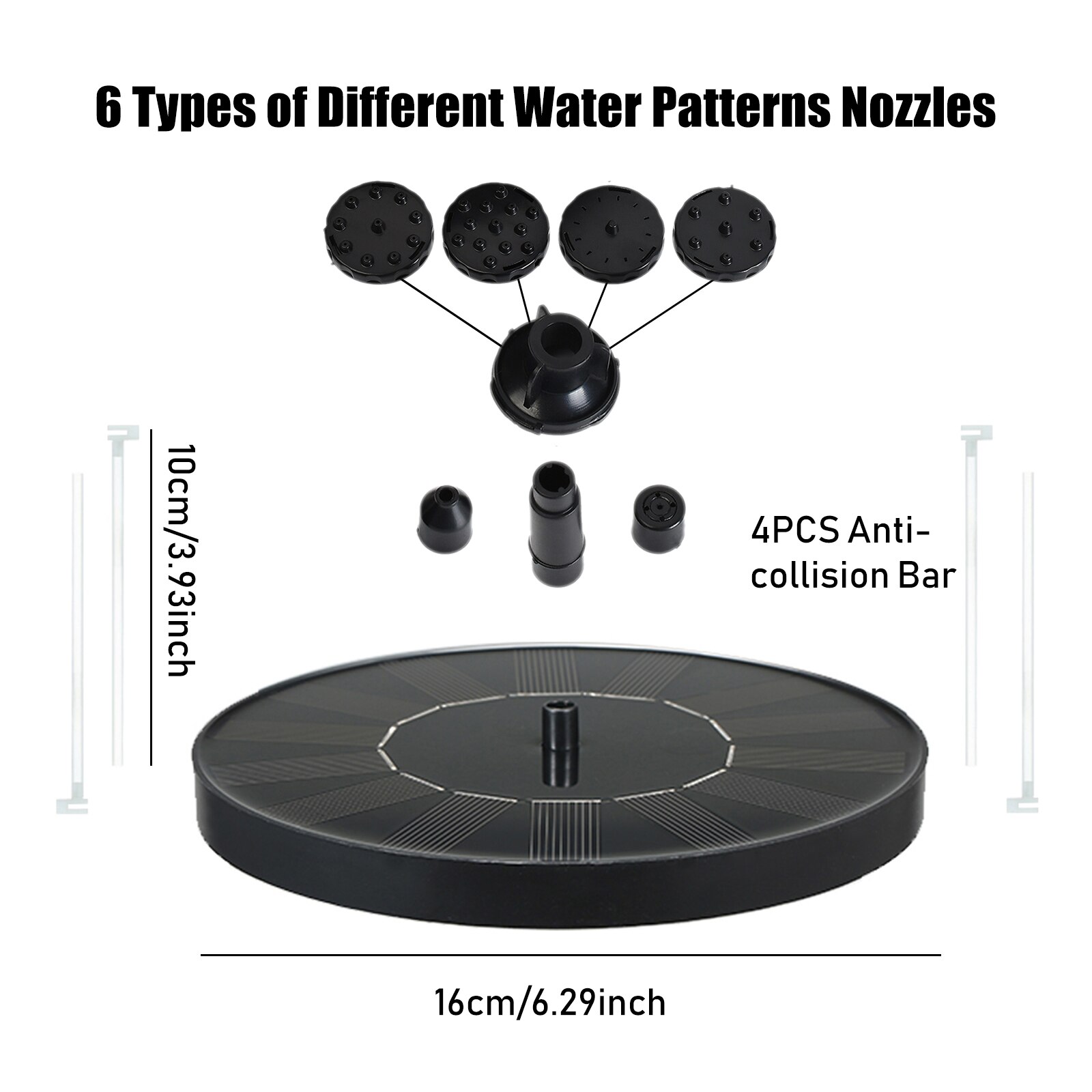 Floating Solar Fountain Waterfall Fountain Pool Pond Garden Bird Bath Solar Panel Powered Fountain Water Pump for Garden Decor