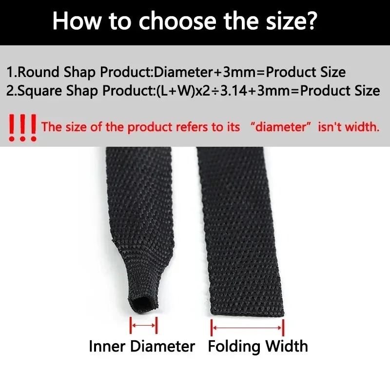 1~10m Braided Cable Sleeve PET Heat Shrink Tube Insulation Flam Retardant Shrinkable Wire Wrap Sheath Protection Cable Organizer