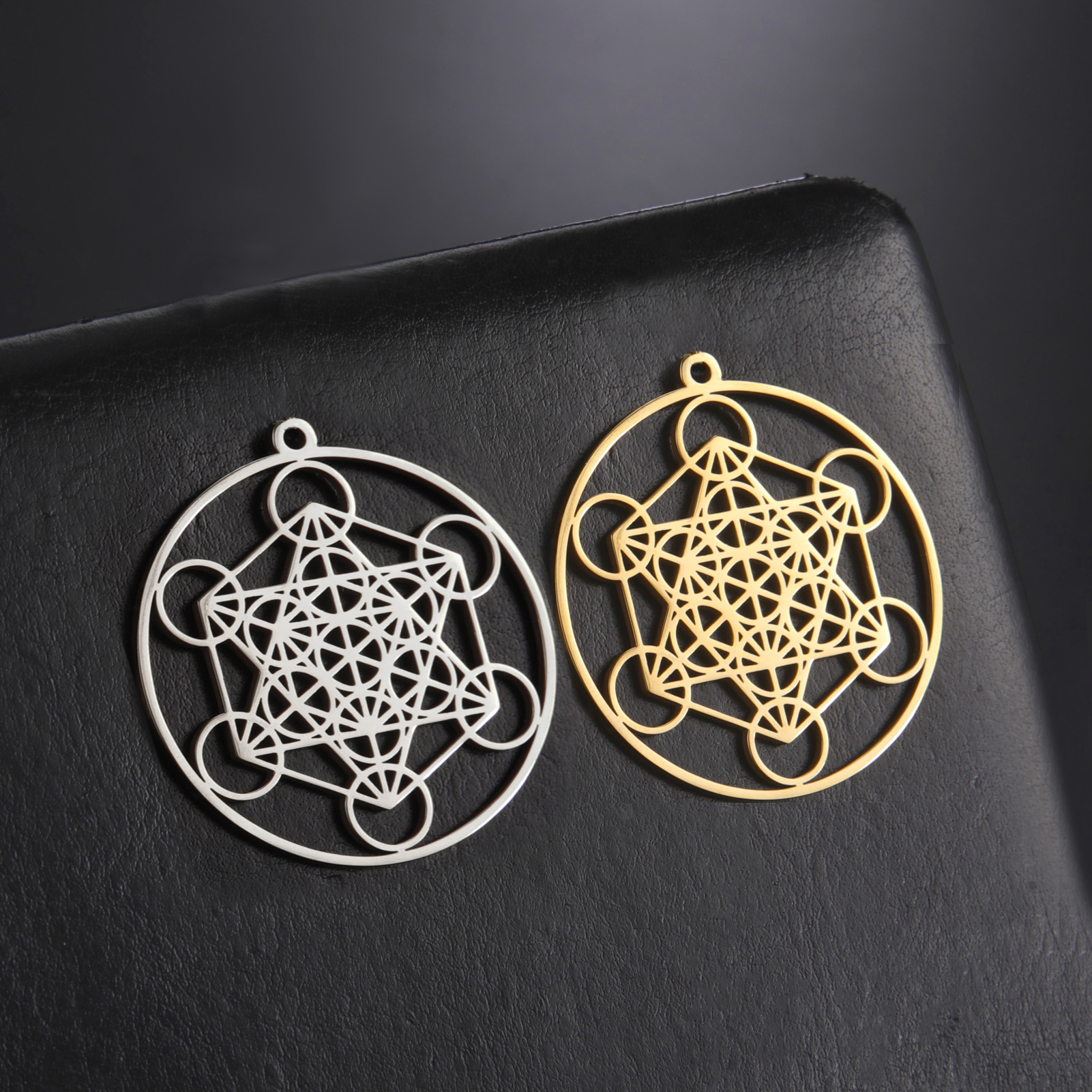 Diy Rvs Metatron Kubus Bedels Voor Sieraden Maken Ketting Oorbellen Sleutelhanger Charm Amulet Hangers Accessoire