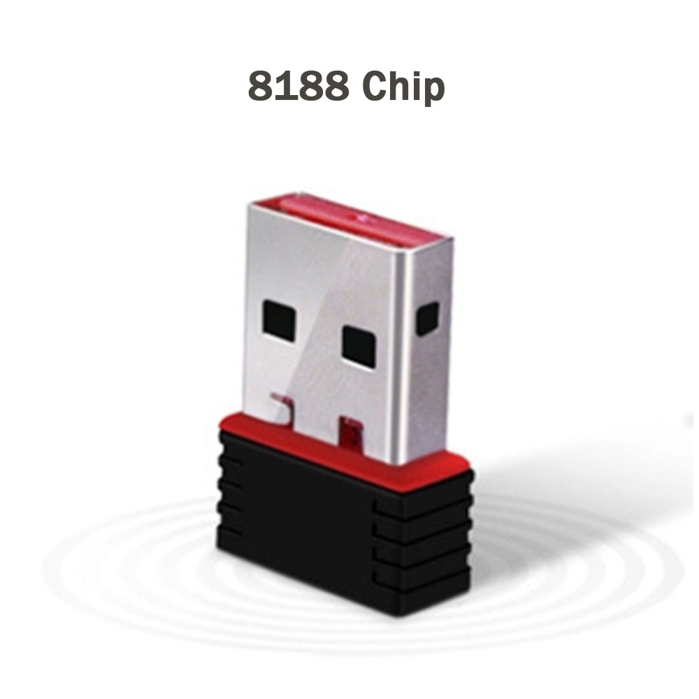 Portable Mini Network Card USB 2.0 WiFi Wireless Adapter Network LAN Card 150Mbps 802.11 ngb RTL8188 MT7601 Adaptor for PC: black