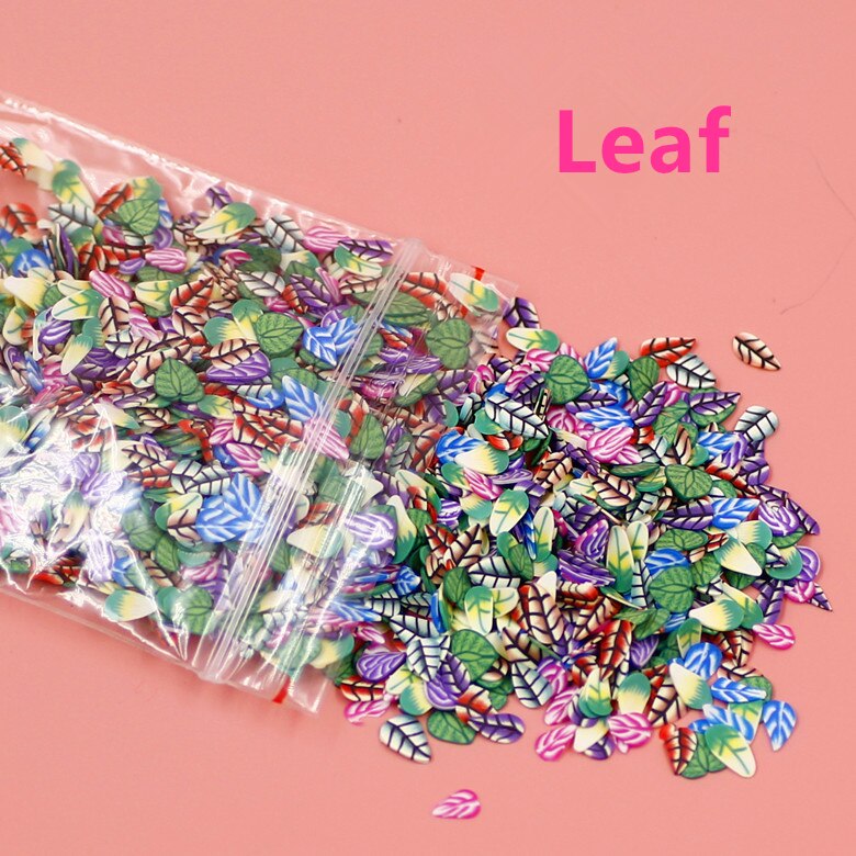 1 pakke nail art frugt blomster gør det selv negle mærkat kunst dekoration skyder klæbende vand decal manicure lak tilbehør p: Blad
