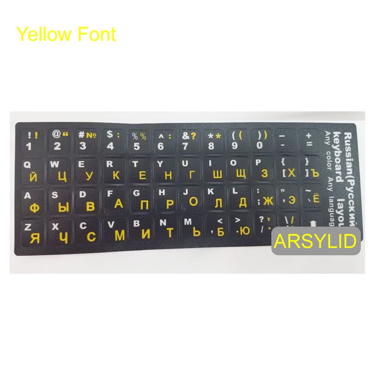 Standard Waterproof Russian Language Keyboard Stickers Layout with Button Letters Alphabet for Computer Keyboard Protective Film