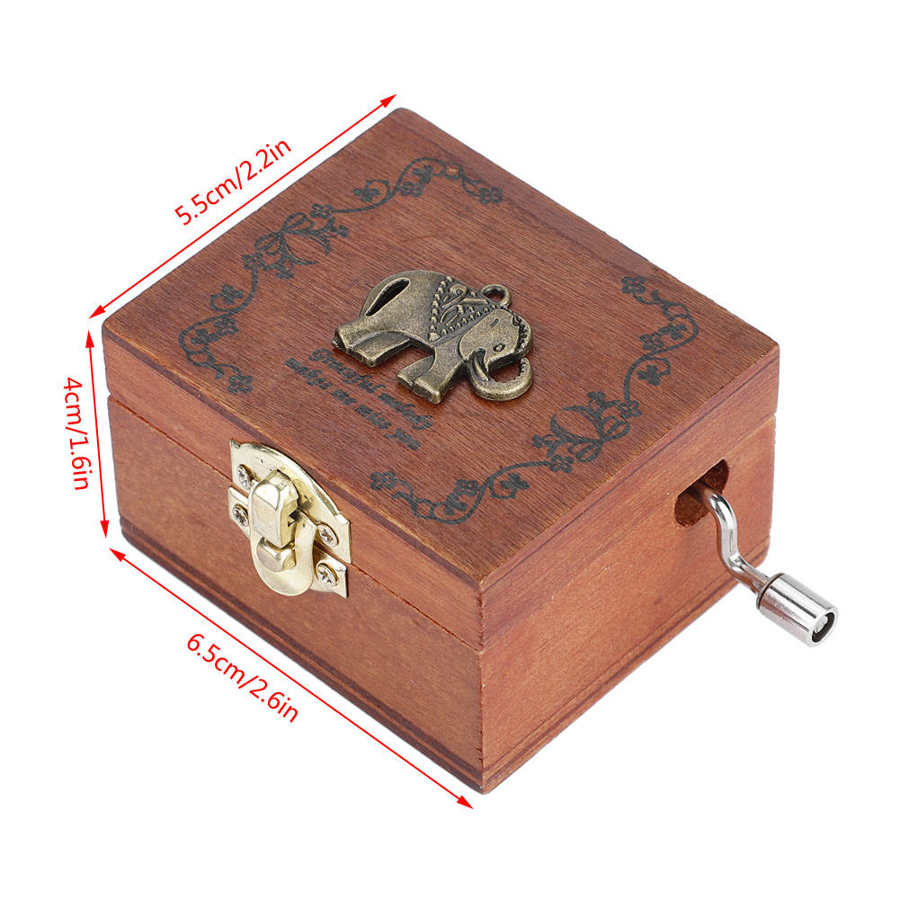Wooden Music Box Elephant Tower Ballet Owl Engraved Crafts Toys Carving Hand Crafted Music Box For Friend Birthday
