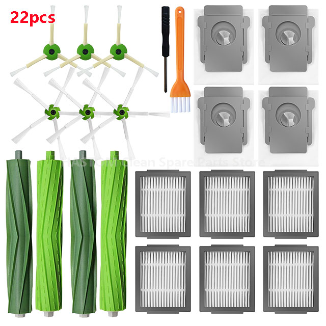 Voor iRobot Roomba i3 i3+ i4 i4+ i6 i6+ i7 i7+ i8 i8+ E5 E6 E7 j7 j7+ j7 Plus Stofzuiger Robot Hoofd-/Zijborstel Hepa Filter: MULTI