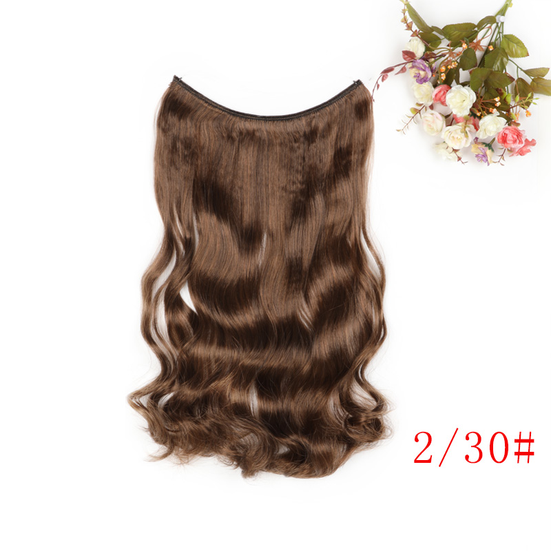 MERISI HAIR 24" Invisible Wire No Clips In Hair Extensions Secret Fish Line Hairpieces Synthetic Wavy Hair Extensions: J230