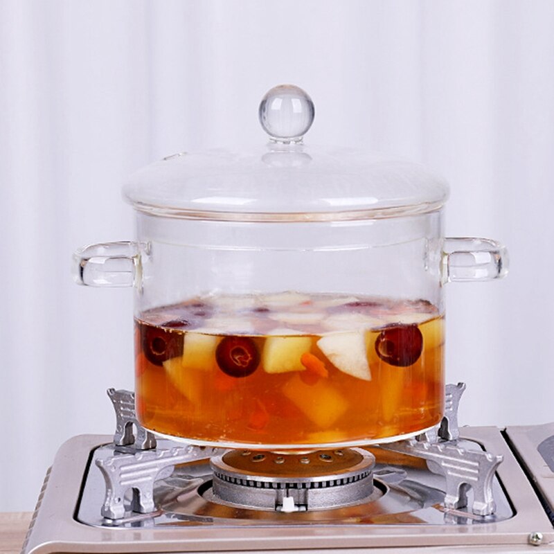 Cacerola de vidrio para cocina, Mini olla de horno transparente para sopa, cuenco para Fideos, accesorios de utensilios para cocina