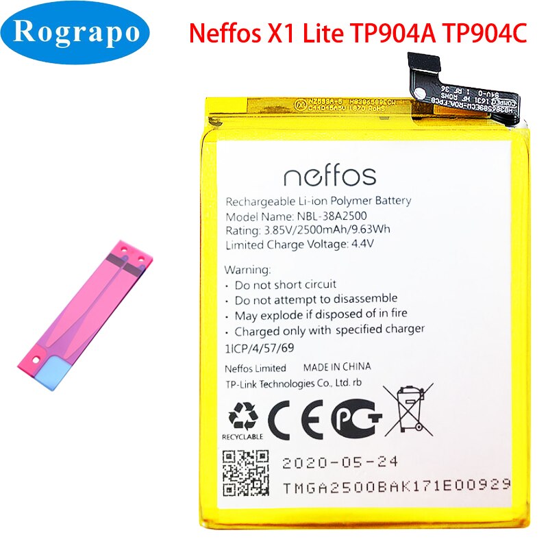 NBL-35B3000 NBL-40A2920 NBL-38A2500 NBL-38A2250 Phone Battery For TP-LINK Neffos X9 C7 Y7 C9 C9A C7S X20 Pro X1 Lite Max C5S: Neffos X1 Lite TP904