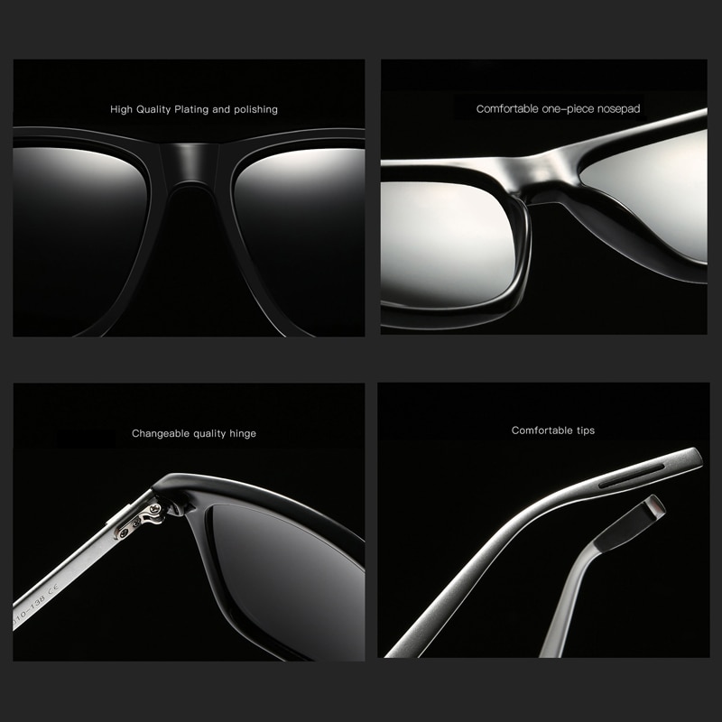 Aluminum Magnesium Polarized Men Sunglasses Mirror Square Sun Glasses Brand Male Women Driving Glasses UV400 Eyewear Shades