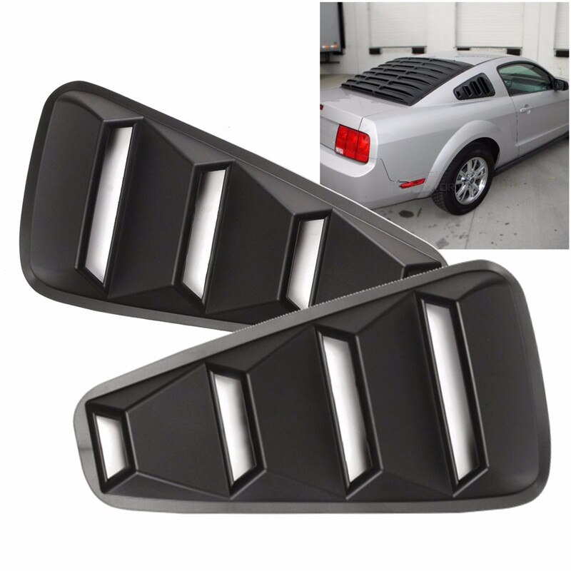 Mustang Louvers 2012 Quarter Window Louver Scoop For 05-14 Ford Mustang (Non-Convertible) - ABS Black Side Vent Cover Speedform Mustang Window Louvers - Foto 12