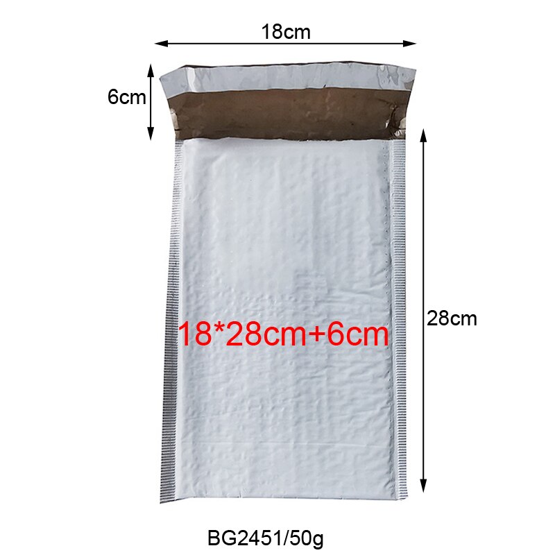 50 unidades de diferentes especificaciones, bolsa blanca de espuma, sobre de espuma, embalaje para oficina, bolsa de vibración a prueba de humedad