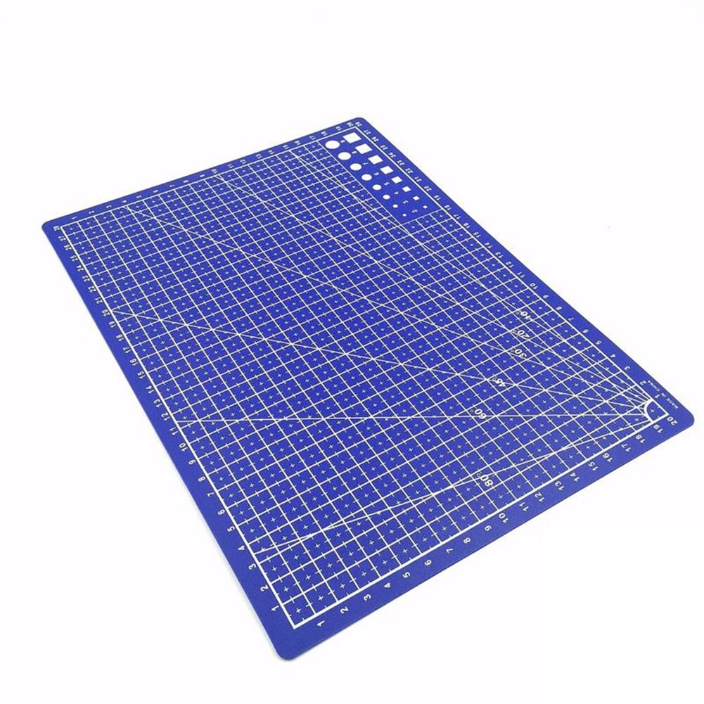 Self-healing Cutting Plate Art Tool Kits Double Sided Cutting Mat Rectangular Grid Line Cut Pad Patchwork Cutting Plate: A4 blue