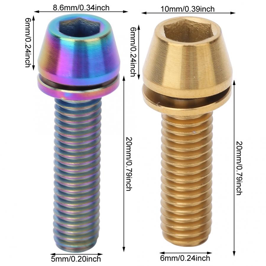 Vis De Potence De Vélo En Alliage - M6 X 35mm, Couleur Or | Haute Résistance, Étanche, Pour Réparation Et Customisation VTT/Vélo De Route