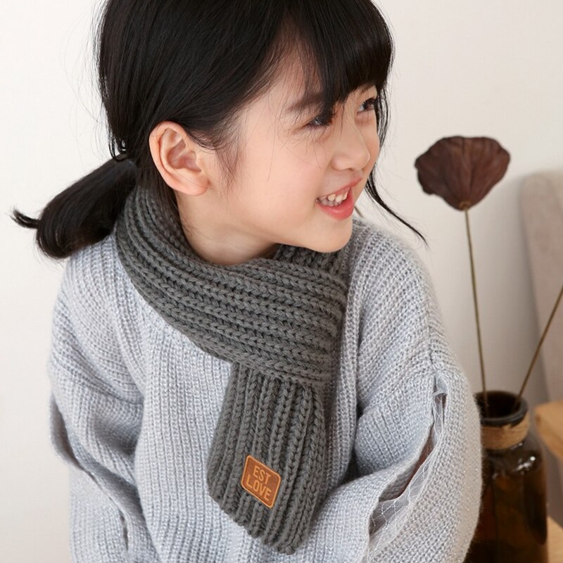 Écharpe en tricot unisexe pour bébé, fille et garçon, foulard doux, automne hiver, , solide, Parent-enfant