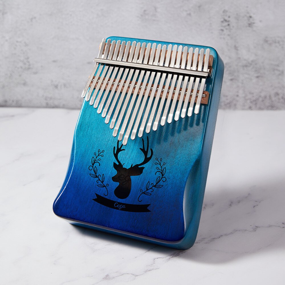 Cega 21 klawiszy kalimba kciuk fortepian wysokiej jakości drewno 17 klucz mahoń instrument muzyczny 21 klawiszy instrumenty muzyczne 30 klucz maszyna: jeleń gradient niebieski