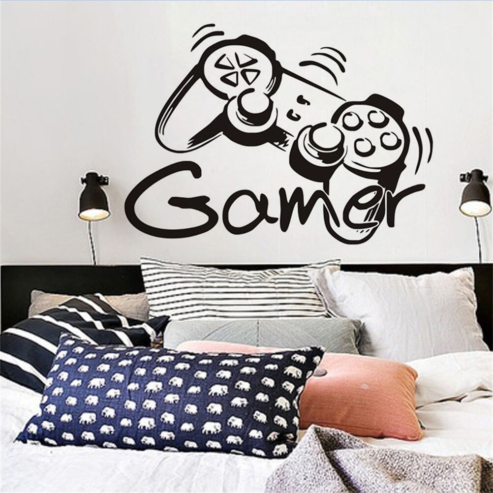 Gamer Wall Sticker Removable Wall Decoration Vinyl Wallpaper For Kids Boys Room Decor Decals Door Game Poster Sticker