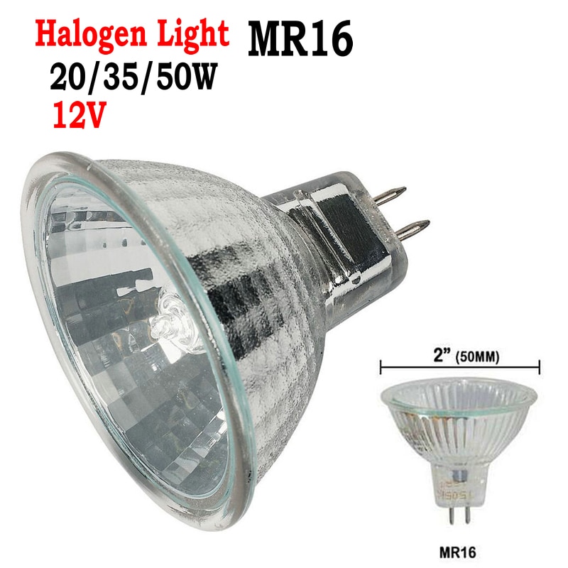 GU5.3 MR16 Halogen Light Bulbs 20/35/50W 12V Super Bright Dimmable Bulb Reflector Lamp Cup Shape Lamp Clear Glass Spot Lights