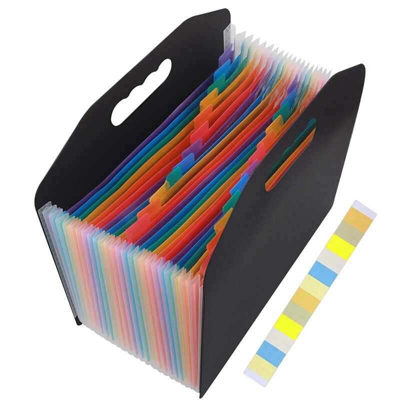 Large Capacity,24 Pockets Expanding File Folder A4 Expandable File Paper Organizer with Handle Accordion Document Case