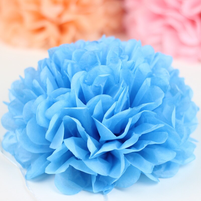 15cm farverige pompon silkepapir pom blomsterkugler til bryllup boligdekoration fødselsdagsfest indretning diy håndværk papir blomst: H