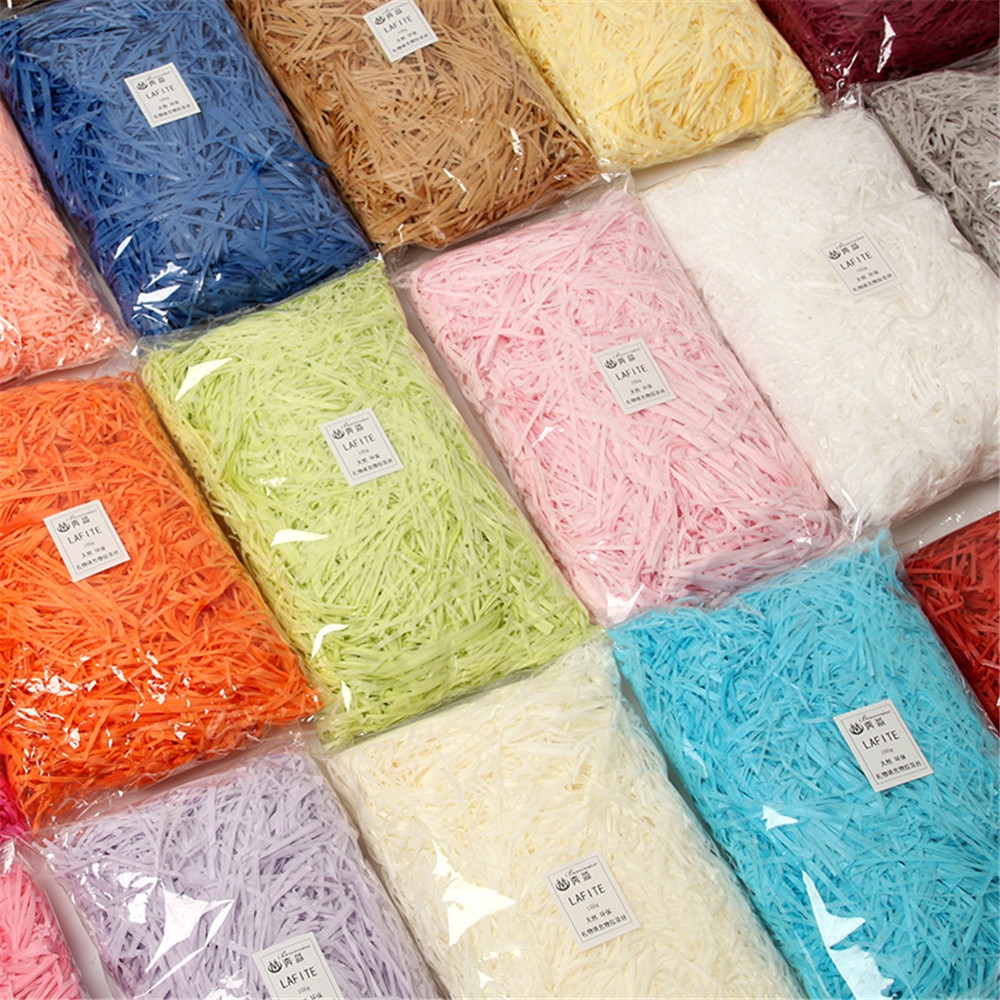 100g diy-papier raffia versnipperde confetti doos vulling materiaal tissue voor babyshower bruiloft verjaardag kerst benodigdheden